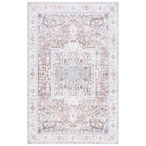 Safavieh Arizona 9'-0&quot X 12'-0&quot Polyester Power Loomed Rug In Taupe And Beige