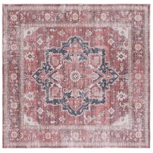 Safavieh Arizona 6'-0&quot X 6'-0&quot Square Polyester Power Loomed Rug In Red / Beige