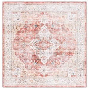 Safavieh Arizona 6'-0&quot X 6'-0&quot Square Polyester Power Loomed Rug In Rust / Gold