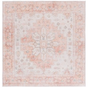 Safavieh Arizona 6'-0&quot X 6'-0&quot Square Polyester Power Loomed Rug In Rust / Beige