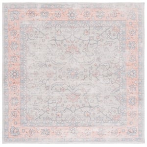 Safavieh Arizona 6'-0&quot X 6'-0&quot Square Polyester Power Loomed Rug In Gray / Rust