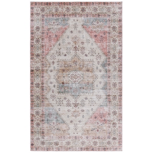 Safavieh Arizona 8'-0&quot X 10'-0&quot Polyester Power Loomed Rug In Olive / Red