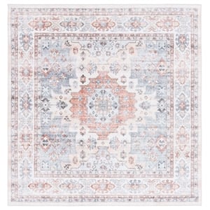Safavieh Arizona 6'-0&quot X 6'-0&quot Square Polyester Power Loomed Rug In Rust / Ivory