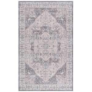 Safavieh Arizona 6'-0&quot X 6'-0&quot Square Polyester Power Loomed Rug In Beige / Gray