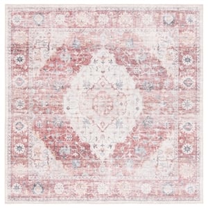 Safavieh Arizona 6'-0&quot X 6'-0&quot Square Polyester Power Loomed Rug In Red / Beige
