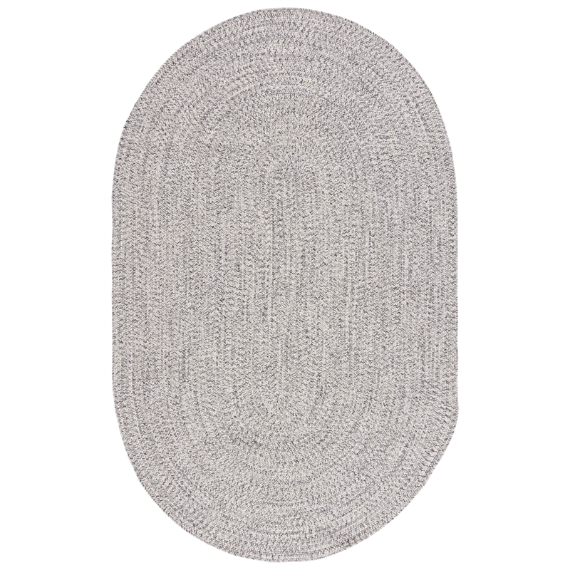 Safavieh Braided 3' X 5' Oval Hand Woven Rug in Gray / Ivory