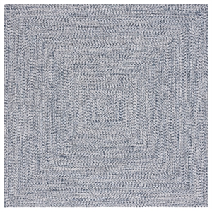 Safavieh Braided 8' X 8' Square Hand Woven Rug in Navy / Ivory