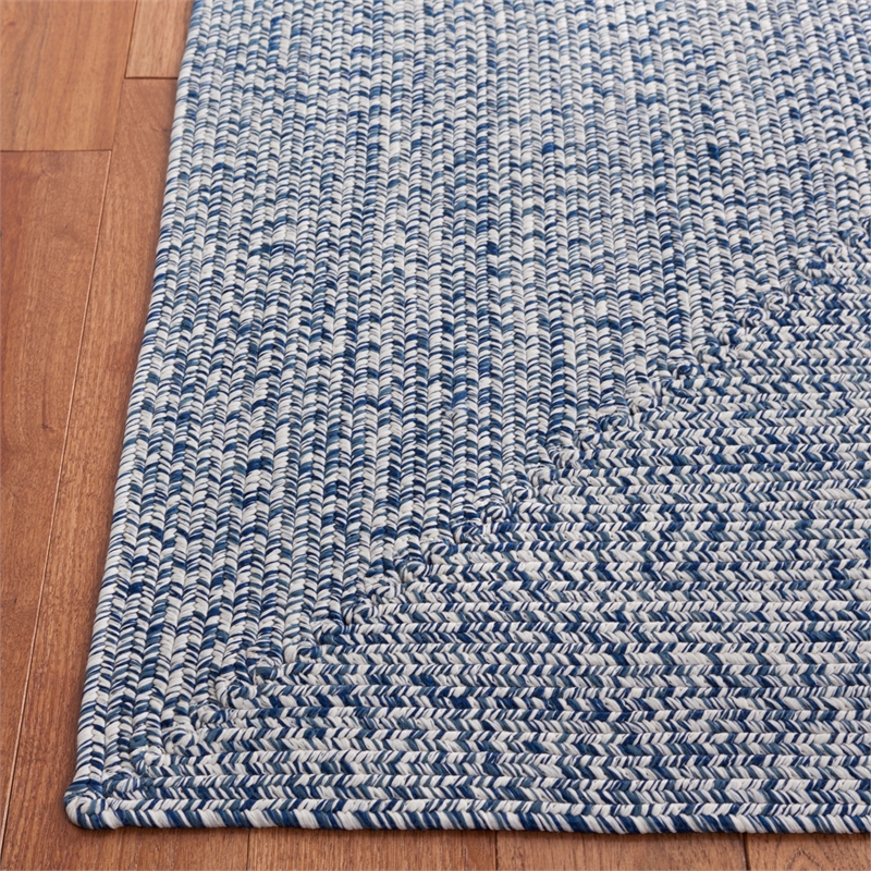 Safavieh Braided 9' X 12' Hand Woven Rug in Navy / Ivory