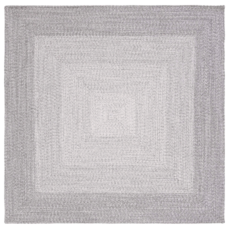 Safavieh Braided 8' X 8' Square Hand Woven Rug in Gray / Ivory