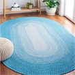 Safavieh Braided 3' X 5' Oval Hand Woven Rug in Aqua / Ivory