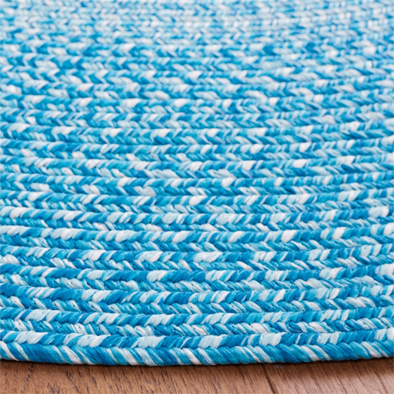 Safavieh Braided 3' X 5' Oval Hand Woven Rug in Aqua / Ivory