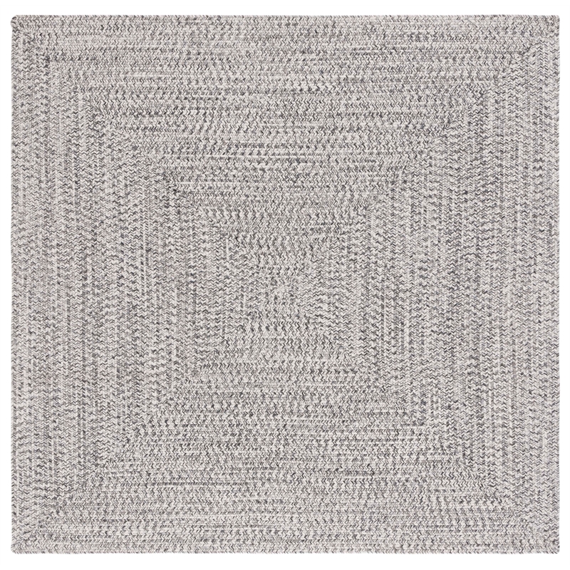 Safavieh Braided 6' X 6' Square Hand Woven Rug in Gray / Ivory