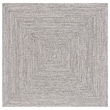 Safavieh Braided 6' X 6' Square Hand Woven Rug in Gray / Ivory
