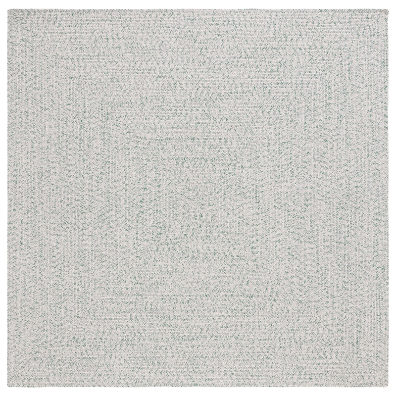 Safavieh Braided 6' X 6' Square Hand Woven Rug in Ivory / Green
