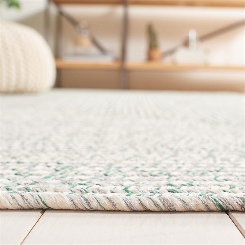 Safavieh Braided 9' X 12' Hand Woven Rug in Ivory / Green