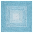 Safavieh Braided 6' X 6' Square Hand Woven Rug in Aqua / Ivory