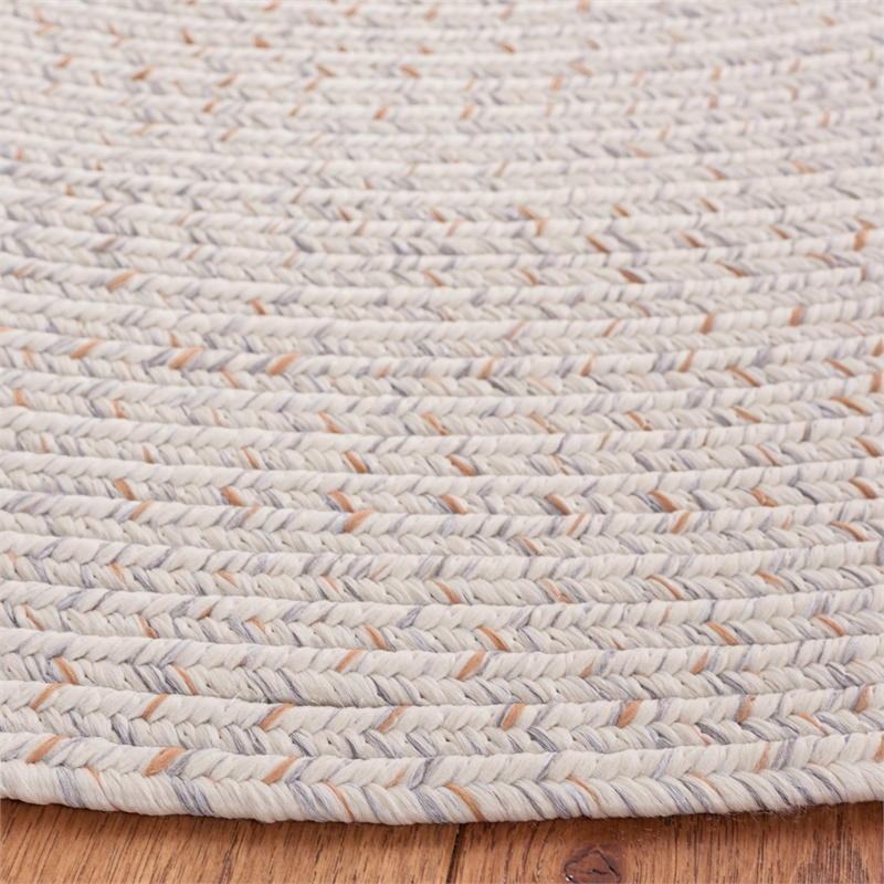 Safavieh Braided 3' X 5' Oval Hand Woven Rug in Ivory / Light Gray