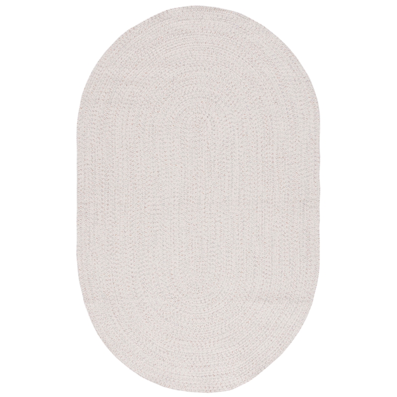 Safavieh Braided 4' X 6' Oval Hand Woven Rug in Ivory / Light Gray