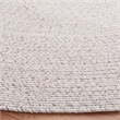Safavieh Braided 4' X 4' Round Hand Woven Rug in Ivory / Light Gray