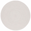 Safavieh Braided 4' X 4' Round Hand Woven Rug in Ivory / Light Gray