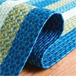 Safavieh Braided 3' X 3' Round Hand Woven Rug in Aqua / Green