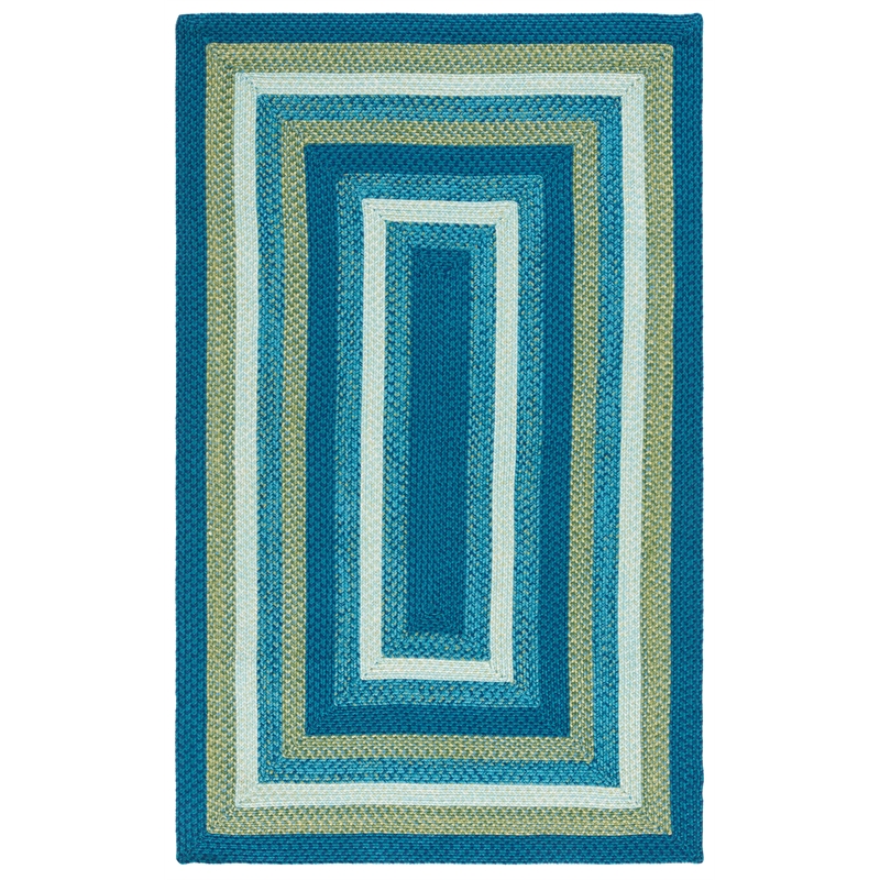 Safavieh Braided 4' X 6' Hand Woven Rug in Aqua / Green