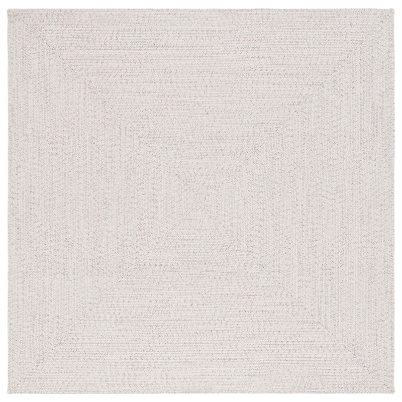 Safavieh Braided 6' X 6' Square Hand Woven Rug in Ivory / Light Gray