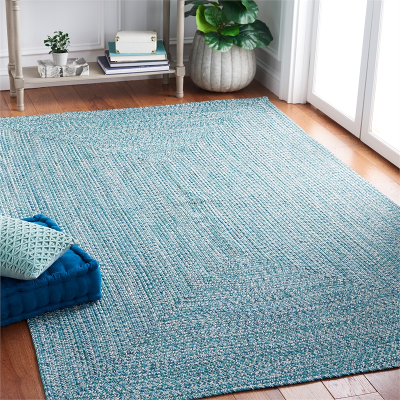 Safavieh Braided 4' X 6' Hand Woven Rug in Teal / Green