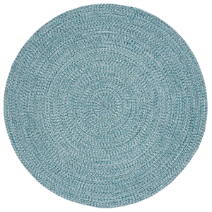 Safavieh Braided 4' X 4' Round Hand Woven Rug in Teal / Green