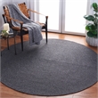 Safavieh Braided 3' X 3' Round Hand Woven Rug in Black / Gray
