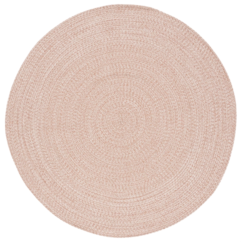 Safavieh Braided 3' X 3' Round Hand Woven Rug in Beige/ Ivory