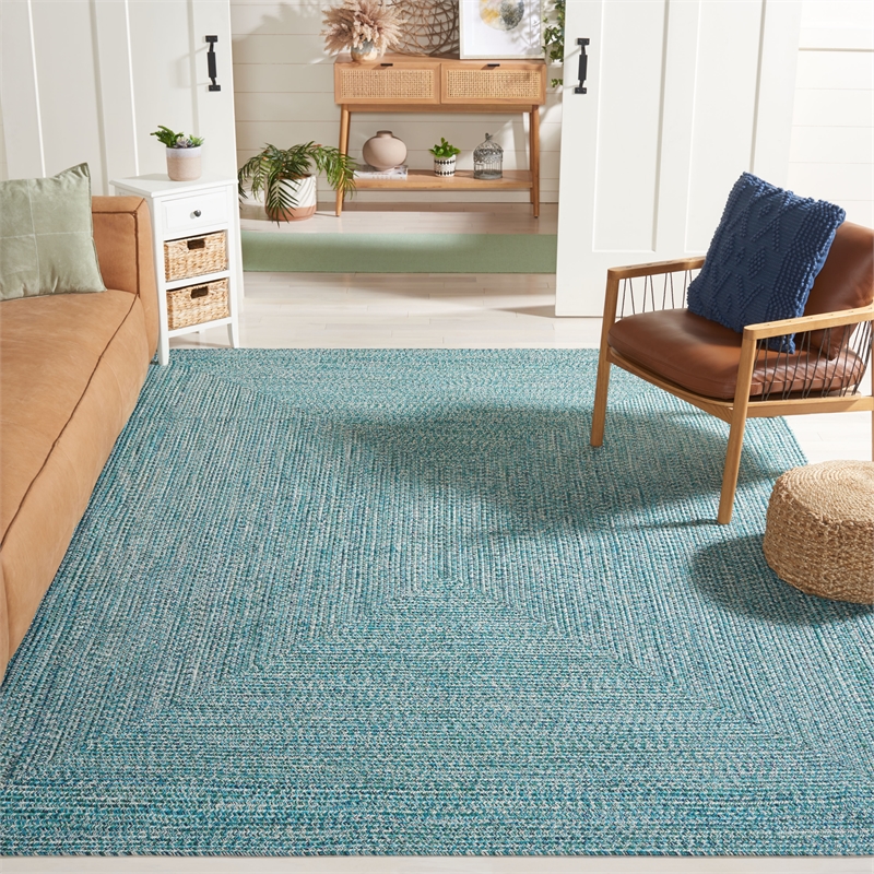 Safavieh Braided 8' X 10' Hand Woven Rug in Teal / Green