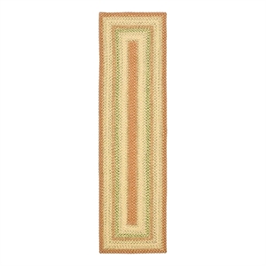 Safavieh Braided 2'-3&quot x 20'-0&quot Hand Woven Rug in Rust / Green
