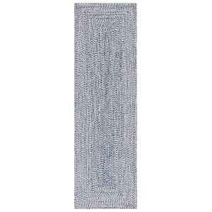 Safavieh Braided 2'-3&quot X 6' Hand Woven Rug in Navy / Ivory