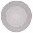 Safavieh Braided 3' X 3' Round Hand Woven Rug in Gray / Ivory