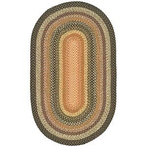 Safavieh Braided 10'-0&quot x 14'-0&quot Oval Hand Woven Rug in Green / Orange