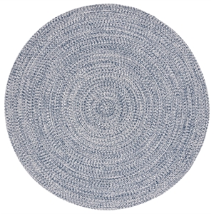 Safavieh Braided 4' X 4' Round Hand Woven Rug in Navy / Ivory