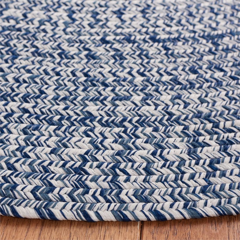 Safavieh Braided 5' X 8' Oval Hand Woven Rug in Navy / Ivory