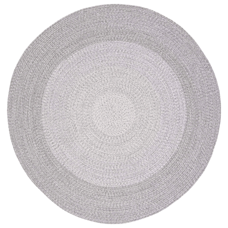 Safavieh Braided 4' X 4' Round Hand Woven Rug in Gray / Ivory