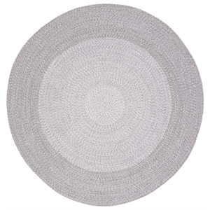 Safavieh Braided 4' X 4' Round Hand Woven Rug in Gray / Ivory