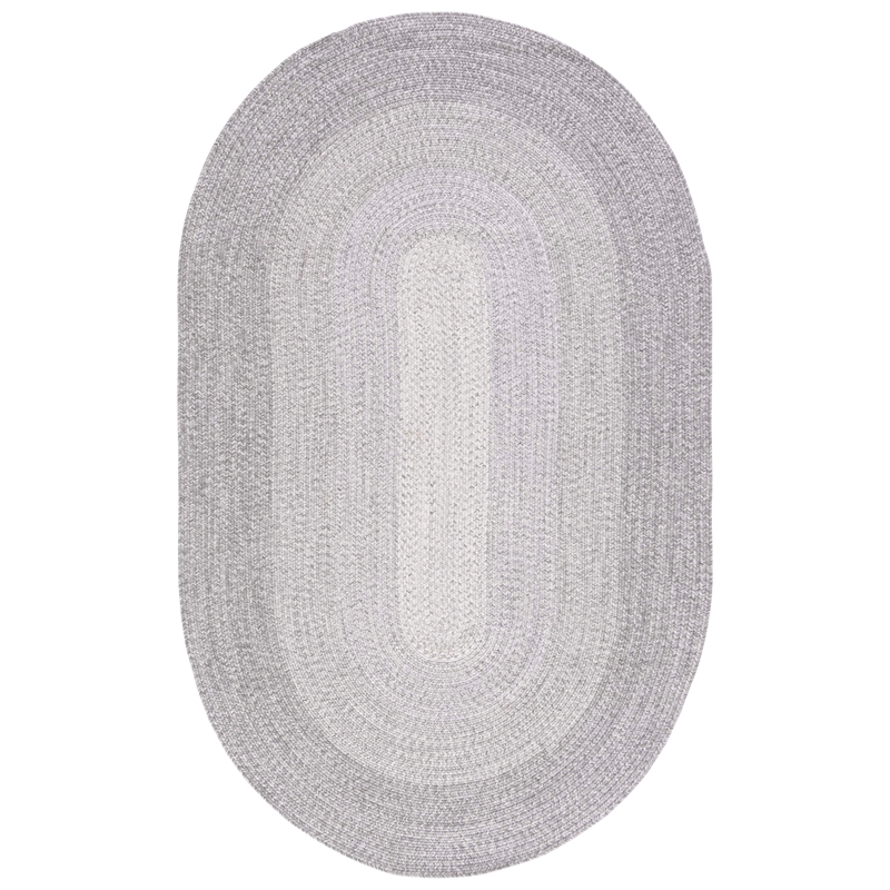 Safavieh Braided 5' X 8' Oval Hand Woven Rug in Gray / Ivory