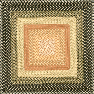 Safavieh Braided 3'-0&quot x 3'-0&quot Square Hand Woven Rug in Green / Orange
