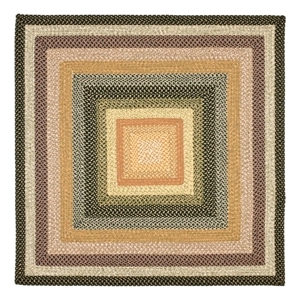 Safavieh Braided 5'-0&quot x 5'-0&quot Square Hand Woven Rug in Green / Orange