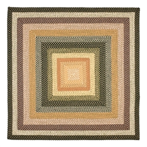Safavieh Braided 7'-0&quot x 7'-0&quot Square Hand Woven Rug in Green / Orange