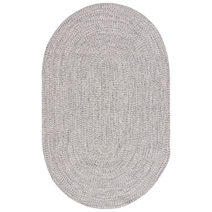 Safavieh Braided 4' X 6' Oval Hand Woven Rug in Gray / Ivory