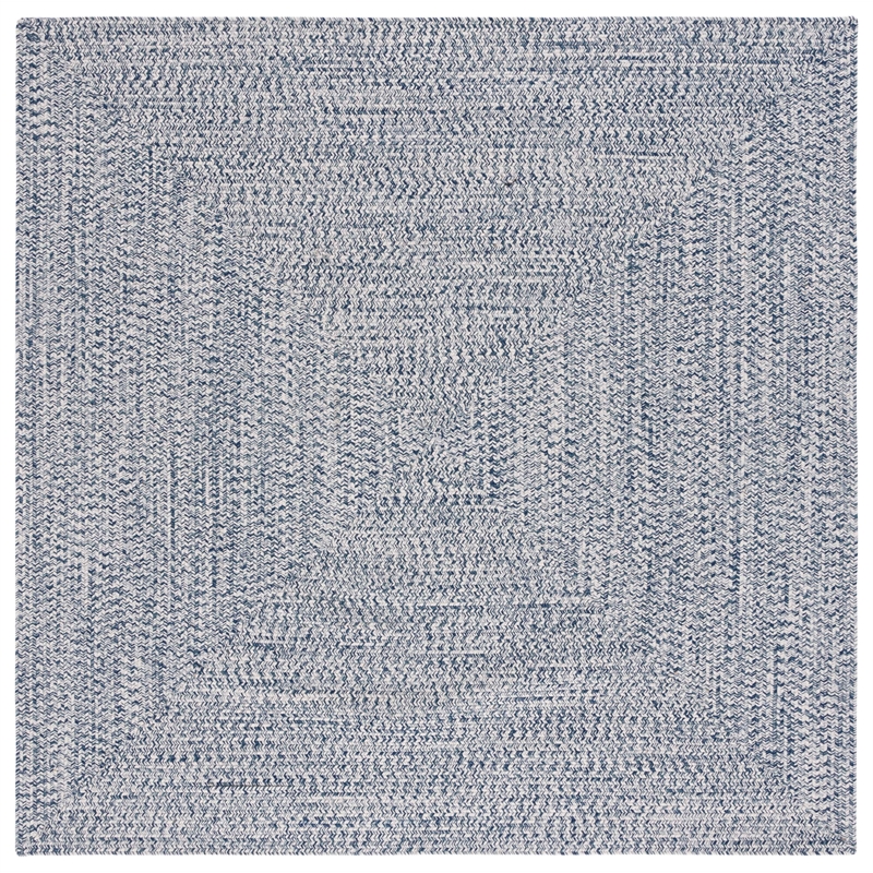 Safavieh Braided 9' X 9' Square Hand Woven Rug in Navy / Ivory