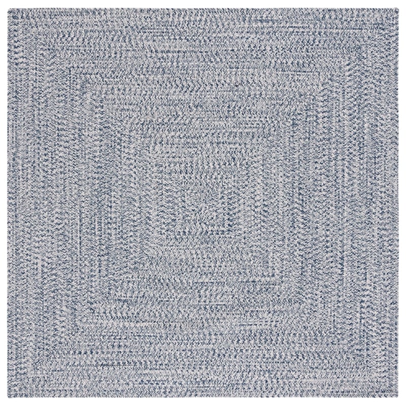 Safavieh Braided 9' X 9' Square Hand Woven Rug in Navy / Ivory