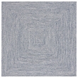 Safavieh Braided 9' X 9' Square Hand Woven Rug in Navy / Ivory