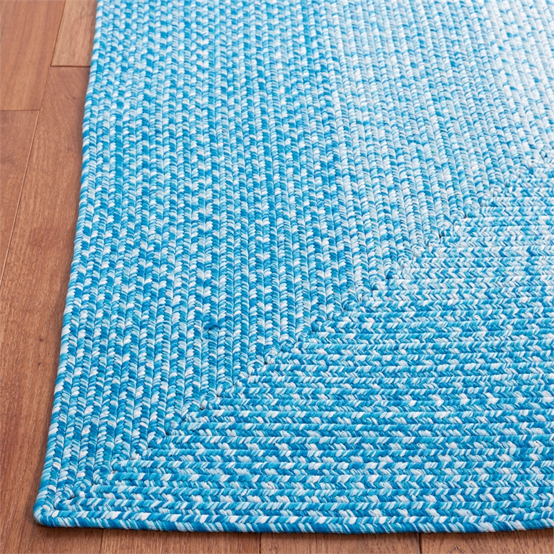 Safavieh Braided 4' X 6' Hand Woven Rug in Aqua / Ivory