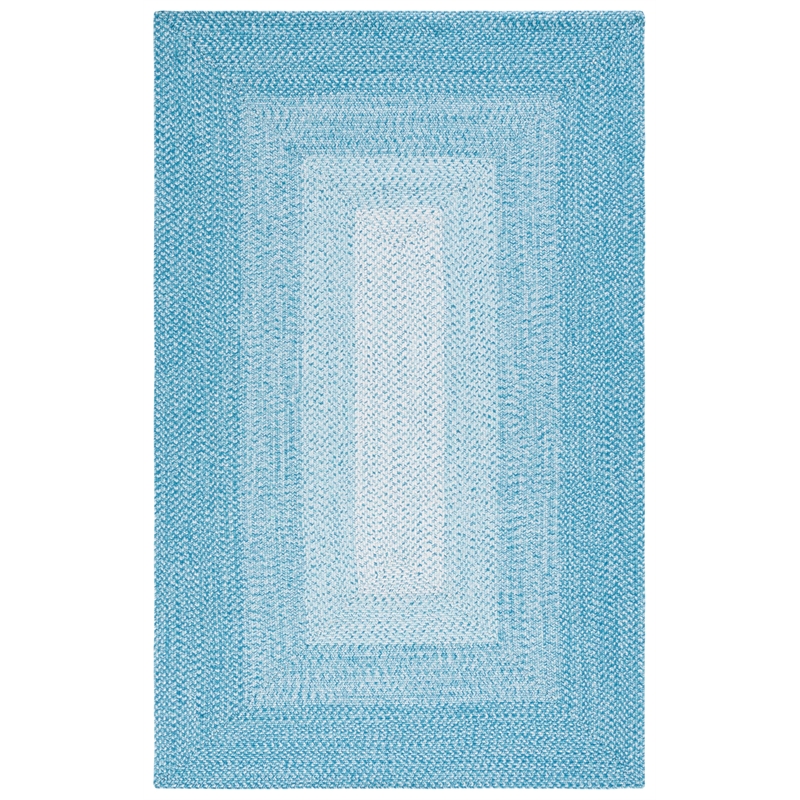 Safavieh Braided 4' X 6' Hand Woven Rug in Aqua / Ivory